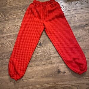 Princess Polly Vibrant Red Textured Joggers